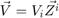 $\vec V = V_i \vec {Z^i}$