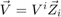 $\vec V = V^i \vec Z_i$